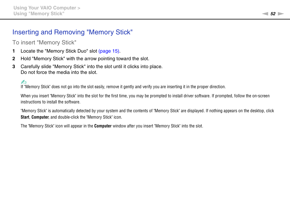 Sony VAIO VPCJ11 User Manual | Page 52 / 152