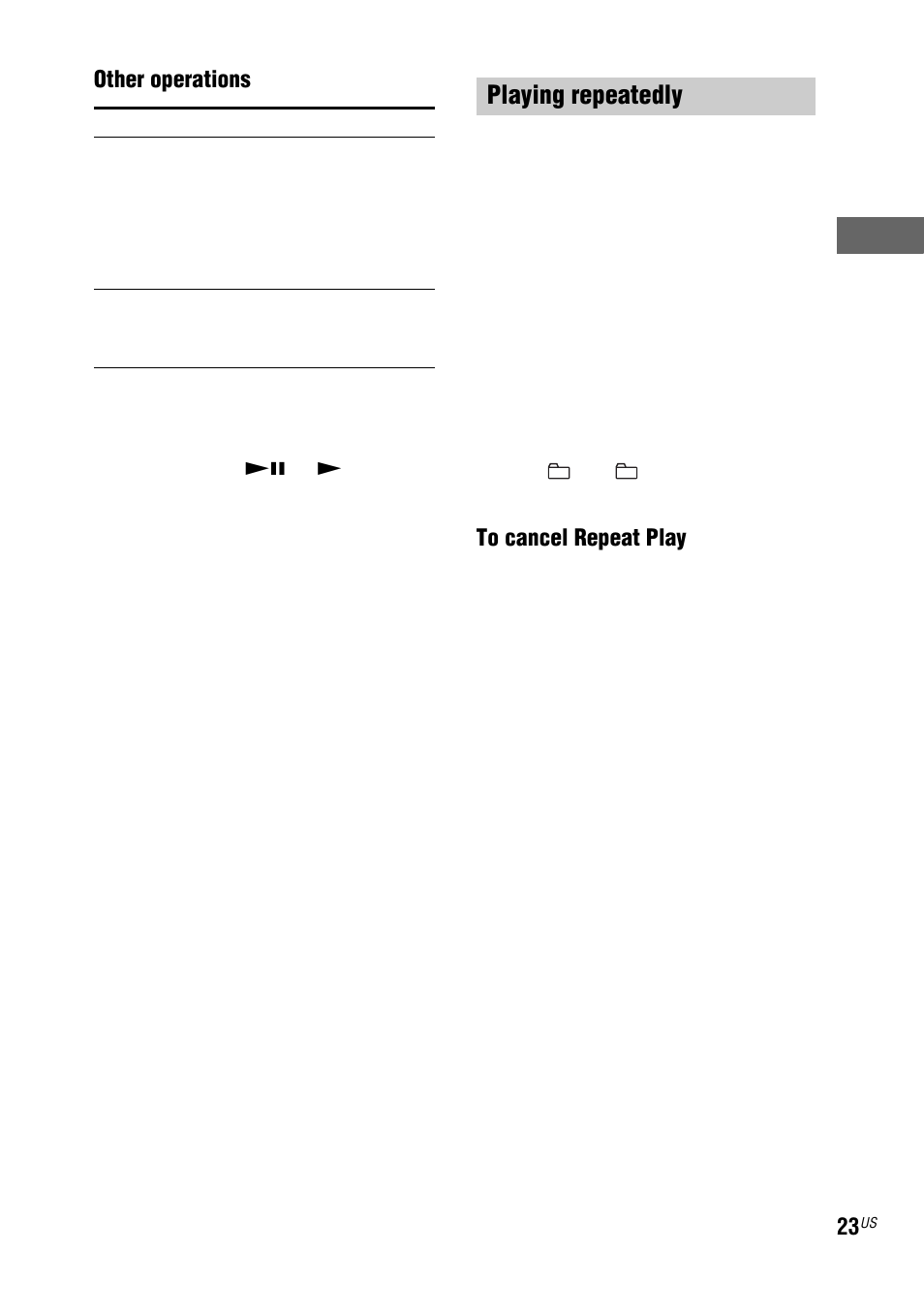 Playing repeatedly, Disc other operations | Sony LBT-ZUX9 User Manual | Page 23 / 64