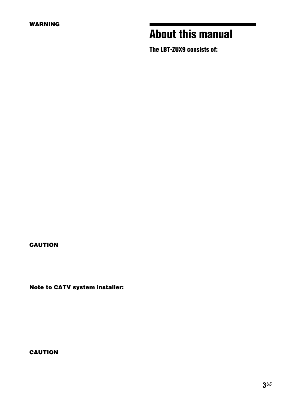 About this manual | Sony LBT-ZUX9 User Manual | Page 3 / 64