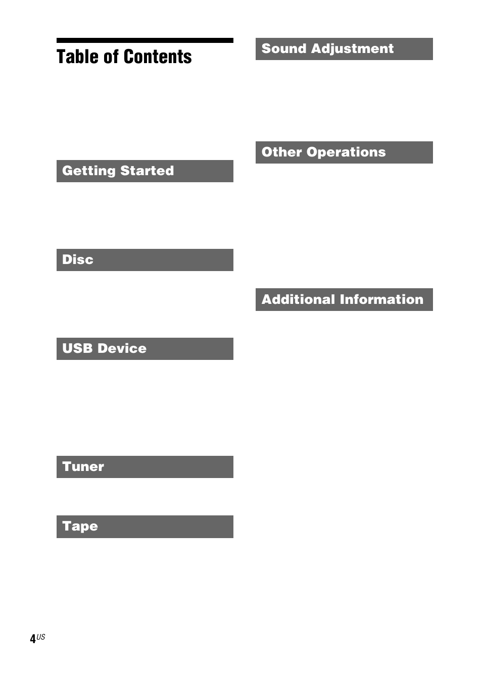 Sony LBT-ZUX9 User Manual | Page 4 / 64