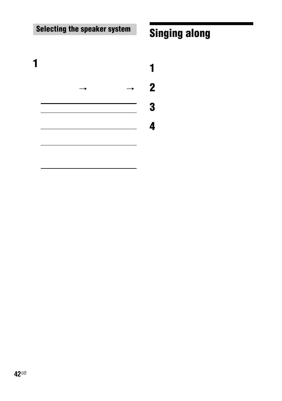 Singing along, Selecting the speaker system | Sony LBT-ZUX9 User Manual | Page 42 / 64