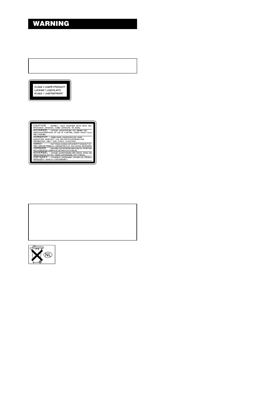 Warning | Sony CMT-DC500MD User Manual | Page 2 / 60