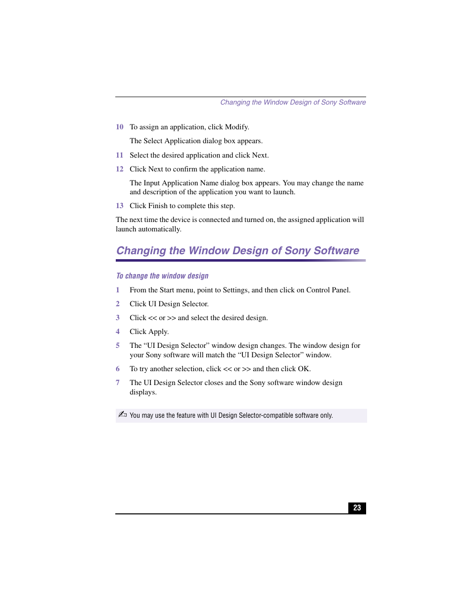 Changing the window design of sony software | Sony PCV-RX460 User Manual | Page 21 / 98