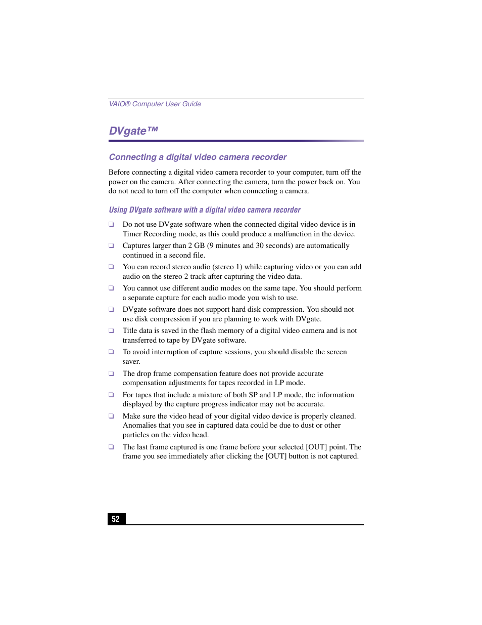 Dvgate | Sony PCV-RX460 User Manual | Page 50 / 98