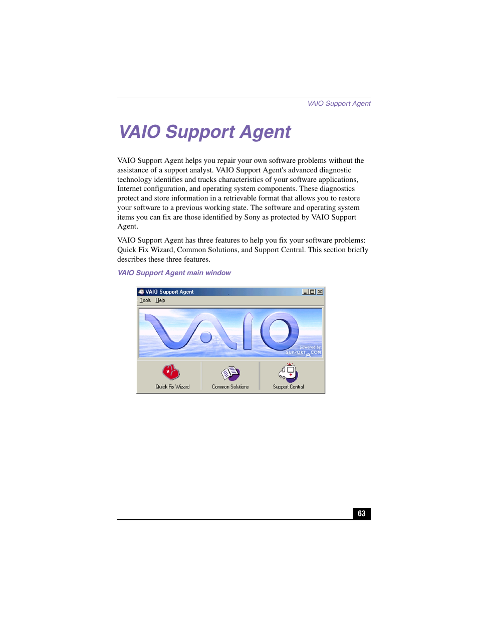 Vaio support agent | Sony PCV-RX460 User Manual | Page 61 / 98