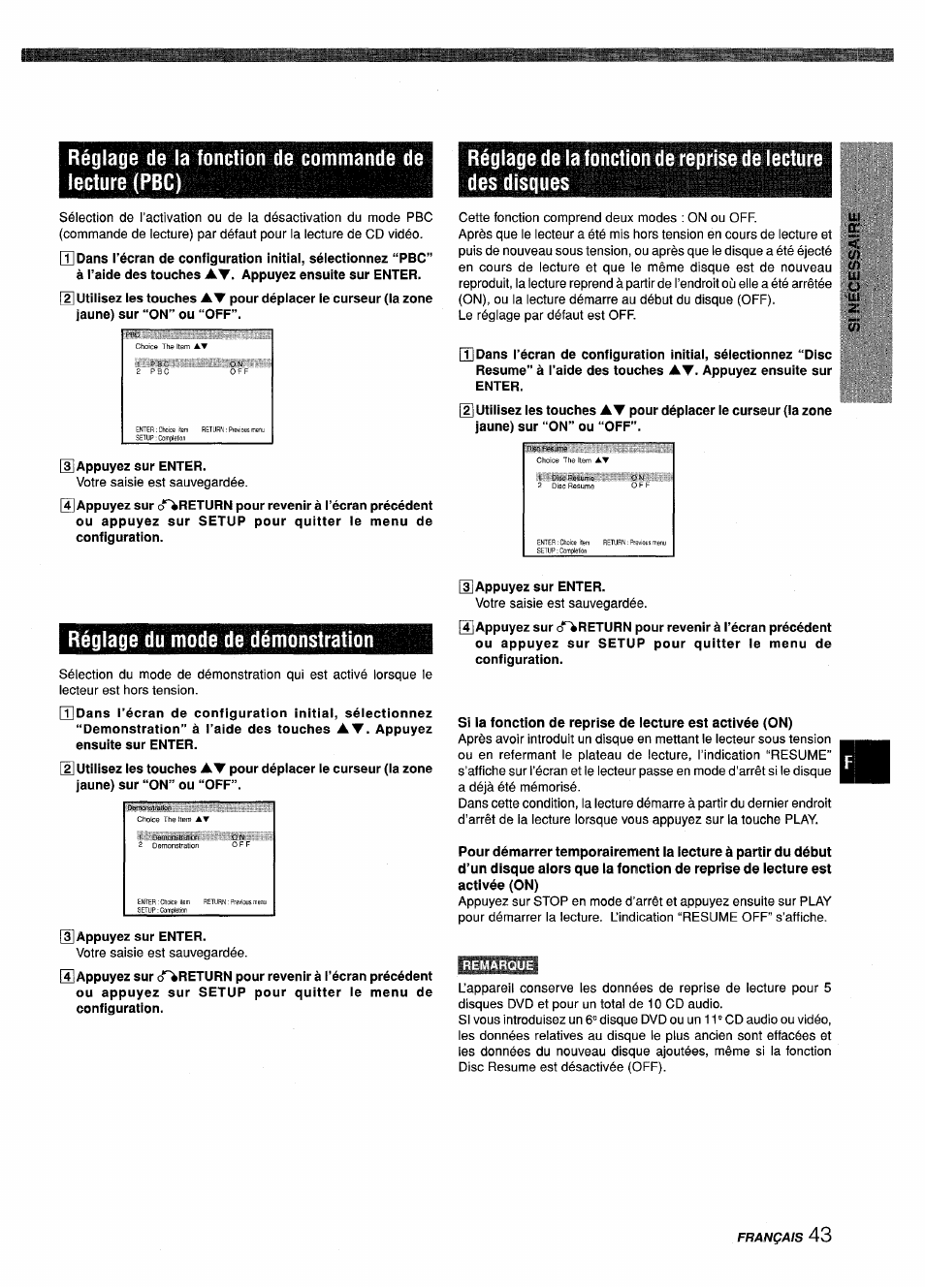 Réglage du mode de démonstration, Des disques | Sony XD-DV300 User Manual | Page 139 / 148