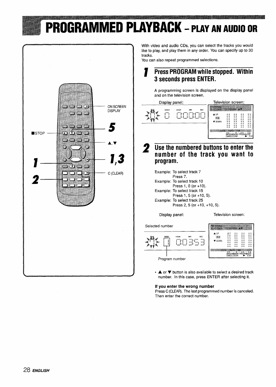 Programmed playback - play an audio or, Programmed playback, Play an audio or | Sony XD-DV300 User Manual | Page 28 / 148