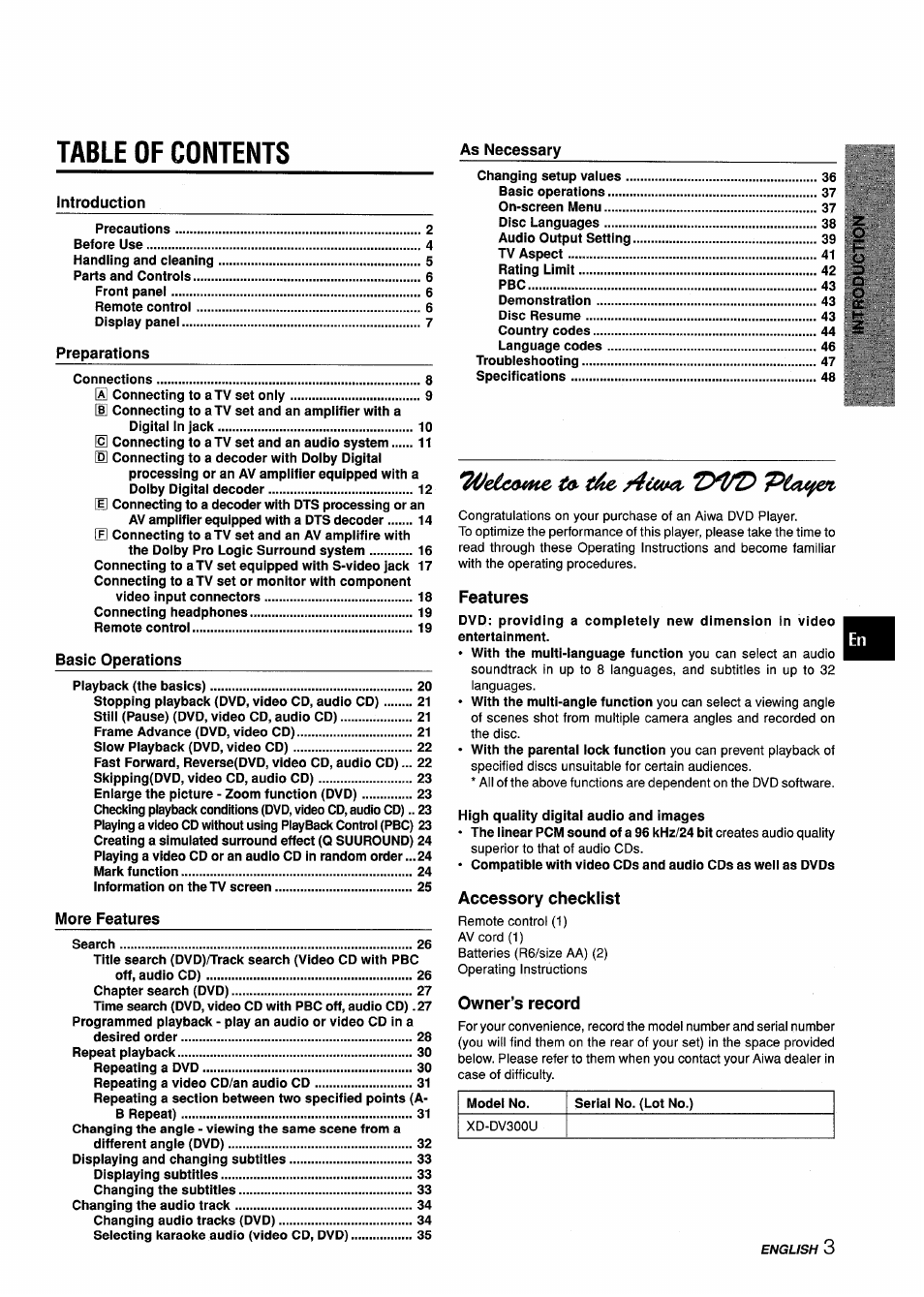 Sony XD-DV300 User Manual | Page 3 / 148