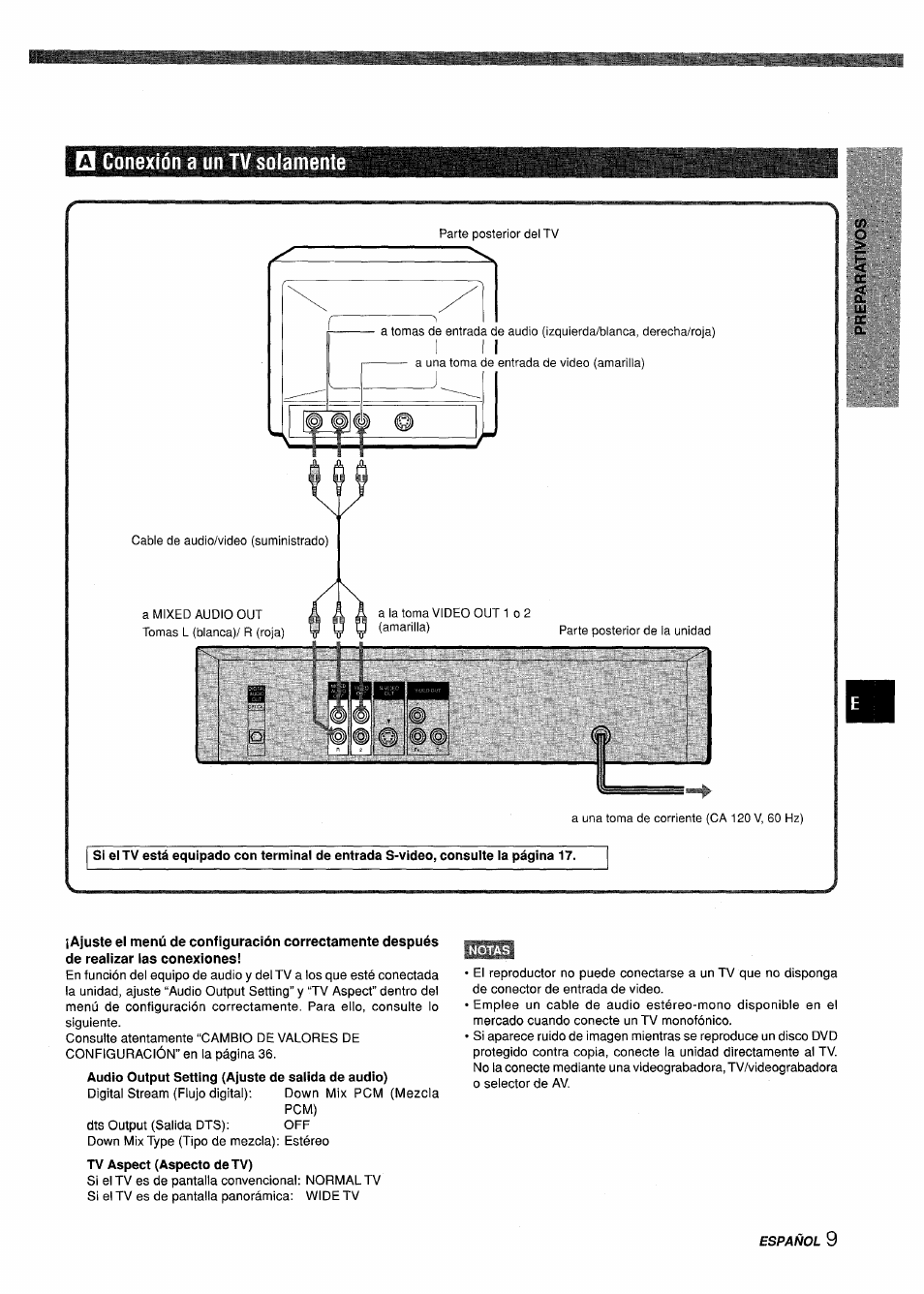 Conexión a un tv solamente, H conexión a un tv solamente | Sony XD-DV300 User Manual | Page 57 / 148