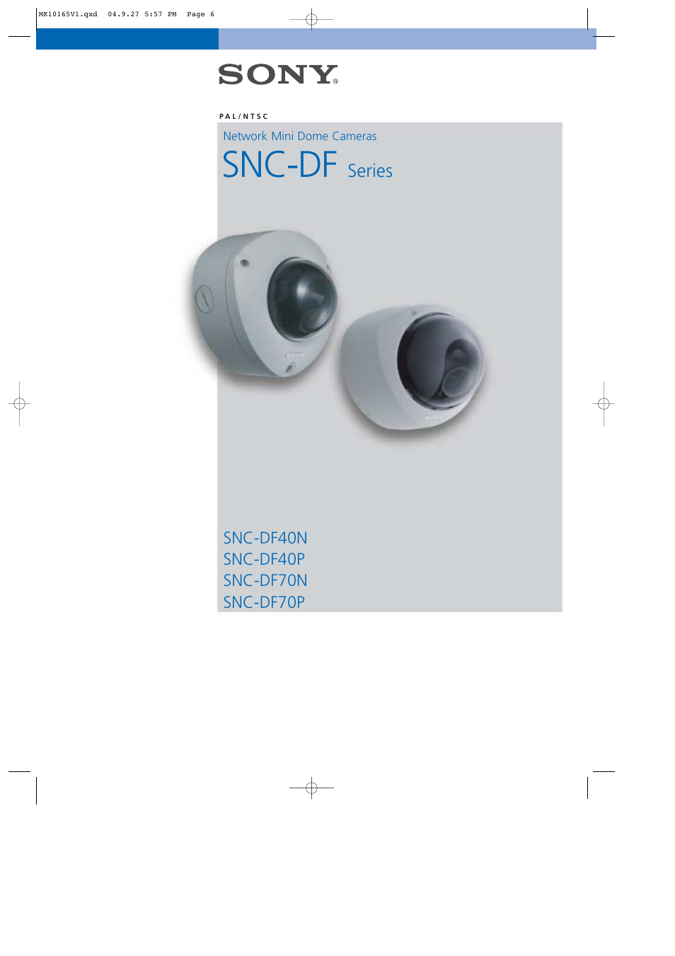 Sony SNC-DF40N User Manual | 6 pages