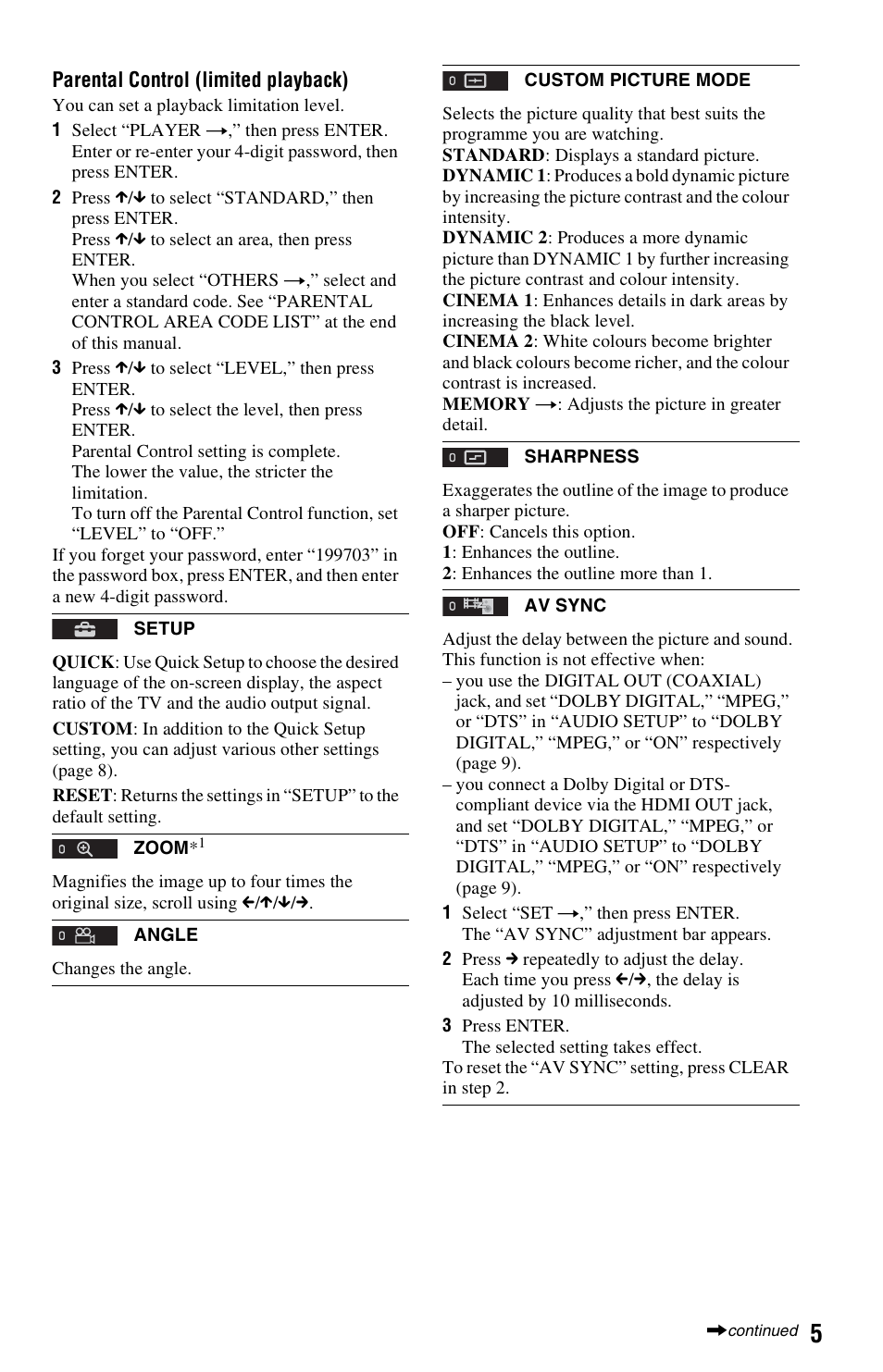 Sony 4-169-957-12(1) User Manual | Page 5 / 16