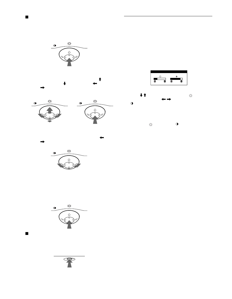 X utilisation de la manette de commande, X réinitialisation des réglages, Réglage de la luminosité et du contraste | Sony CPD-G400P User Manual | Page 28 / 148