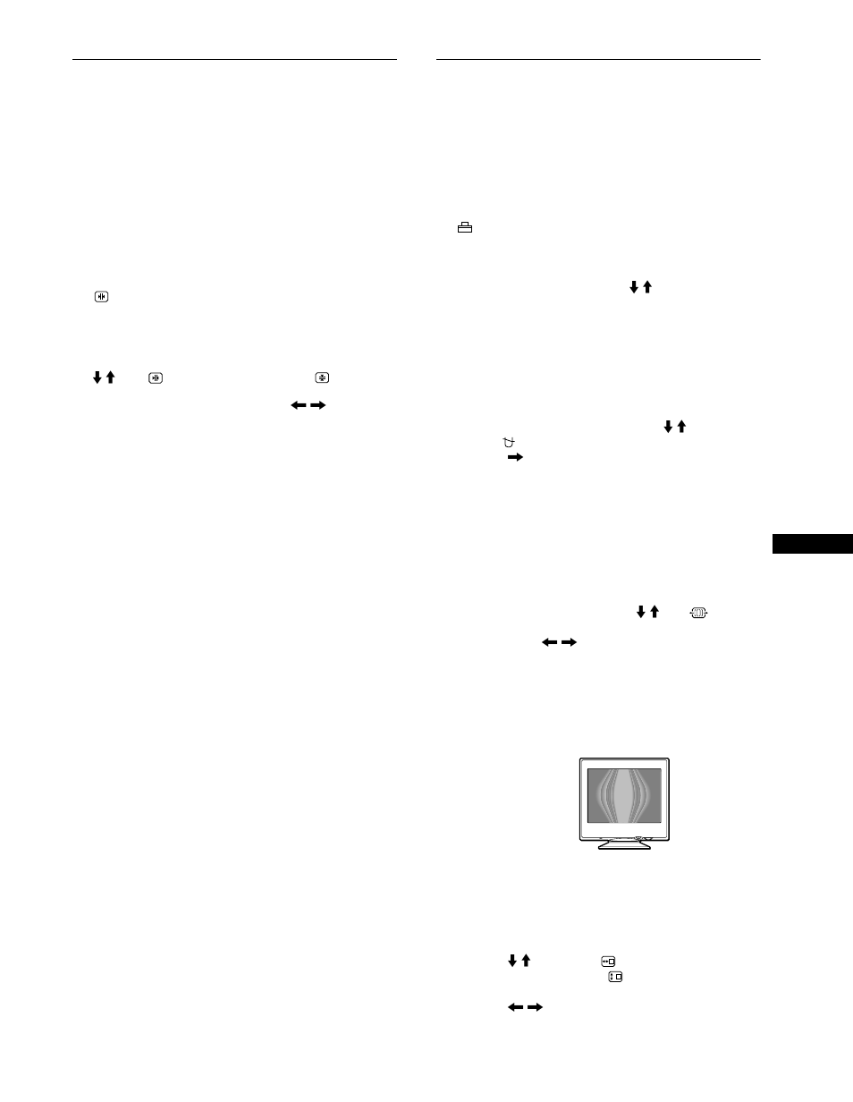 Einstellen der konvergenz (konvg.), Weitere einstellungen (option), Entmagnetisieren des bildschirms | Korrigieren des moiré-effekts, Ändern der menüposition, Nvg. (seite 13), On (seite 13) | Sony CPD-G400P User Manual | Page 49 / 148
