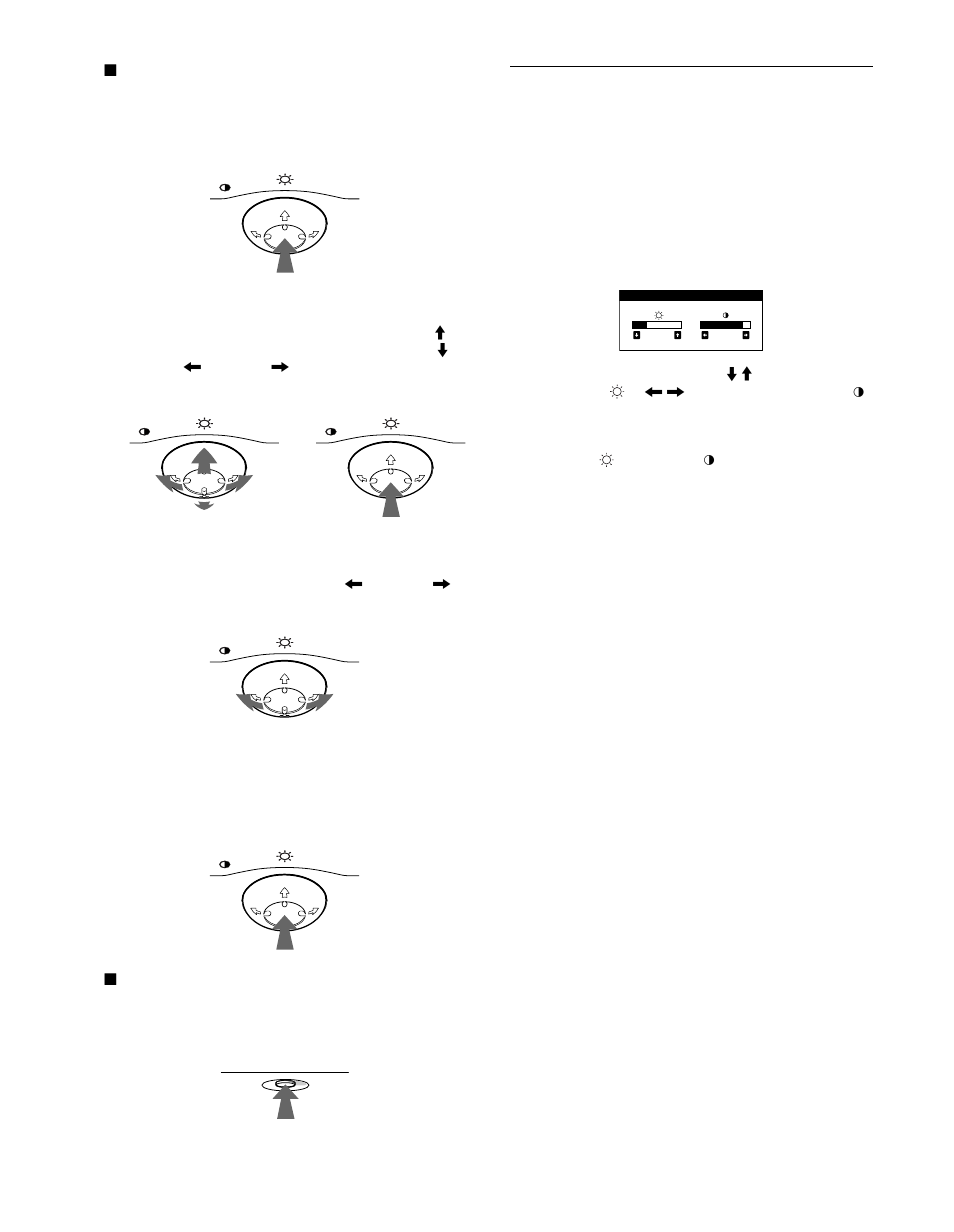 X utilizzo del tasto di comando, X ripristino delle regolazioni, Regolazione della luminosità e del contrasto | Sony CPD-G400P User Manual | Page 82 / 148