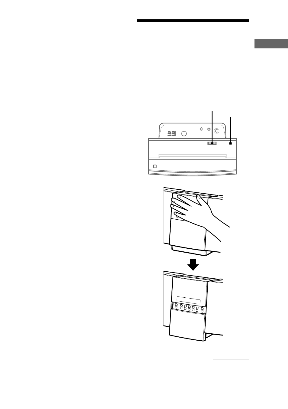 Opening the front panel | Sony CMT-LS1 User Manual | Page 11 / 32