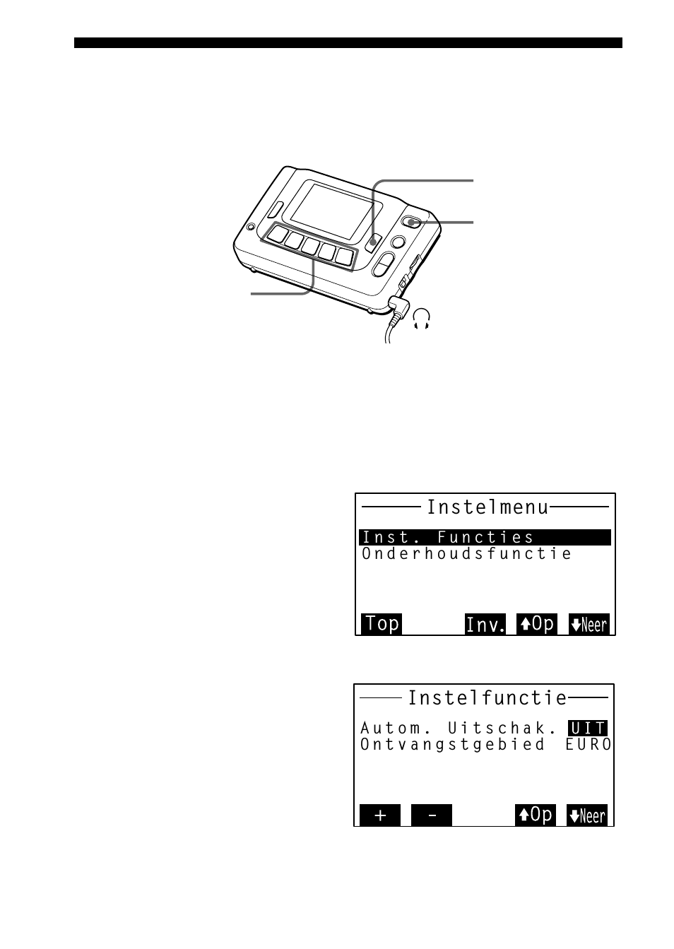 Instellen van de functies | Sony SRF-DR2000 User Manual | Page 116 / 164