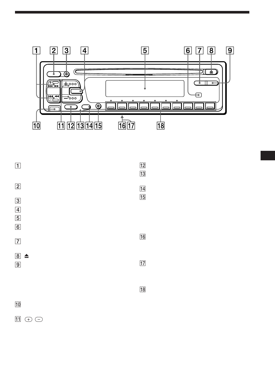 Location of controls | Sony CDX-C560 User Manual | Page 23 / 28
