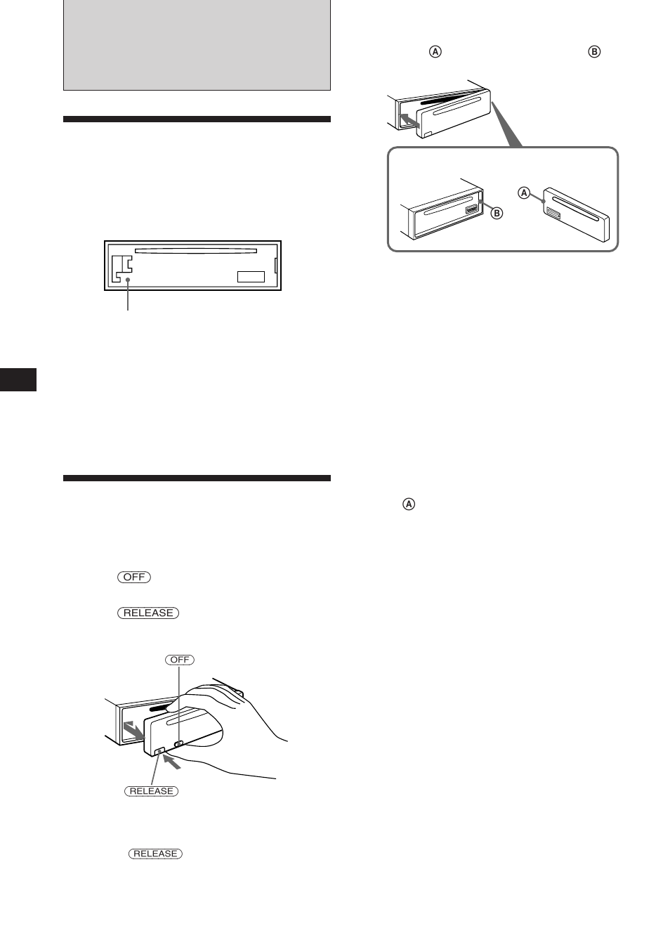 Getting started, Resetting the unit, Detaching the front panel | Sony CDX-C560 User Manual | Page 4 / 28