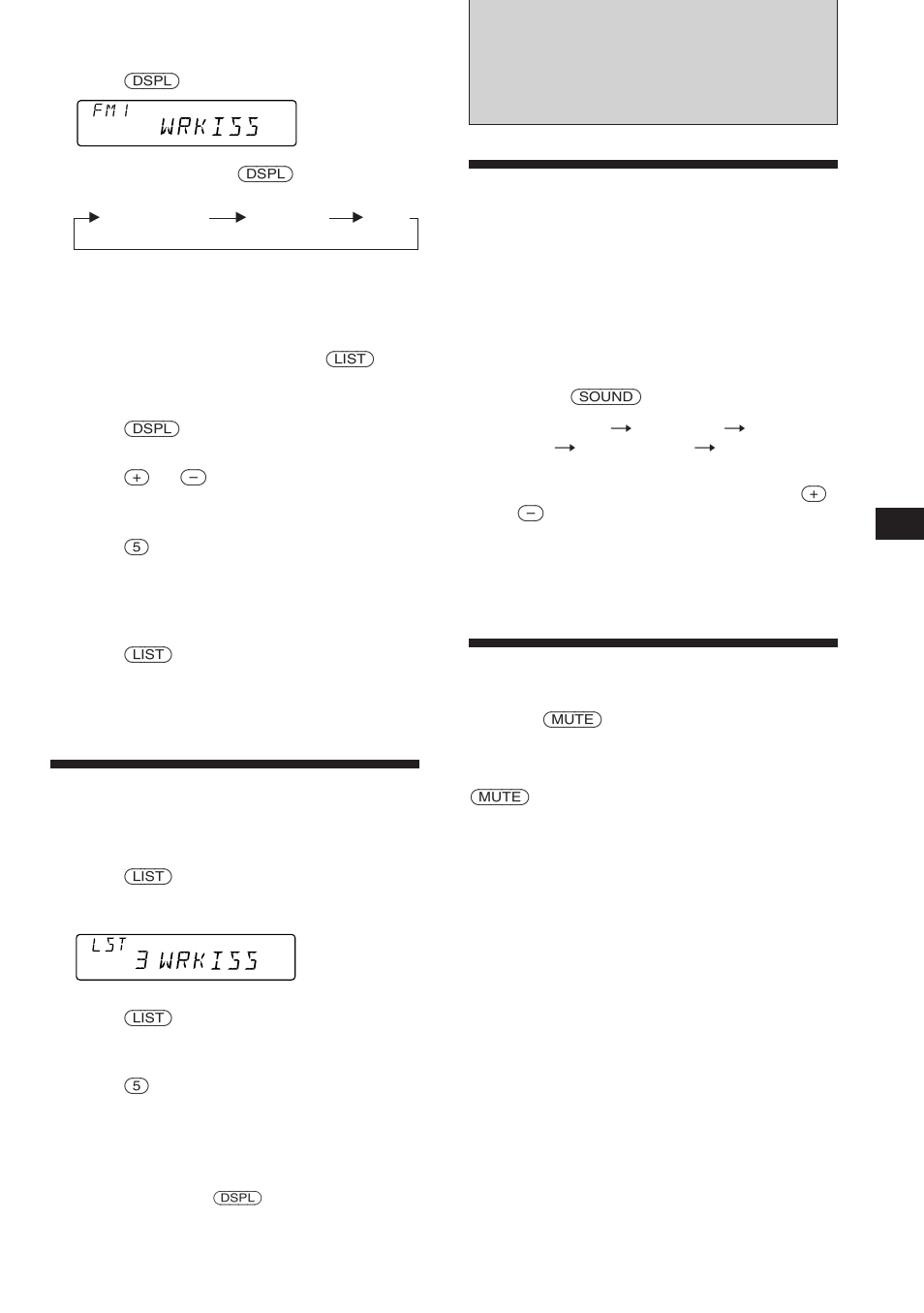 Other functions, Locating a station by name, Adjusting the sound characteristics | Muting the sound | Sony CDX-C560 User Manual | Page 9 / 28