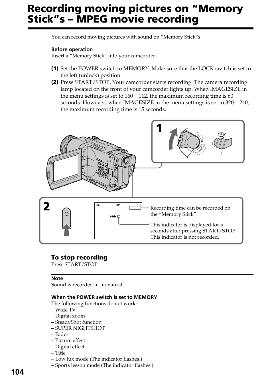Sony TRV828 User Manual | Page 104 / 168