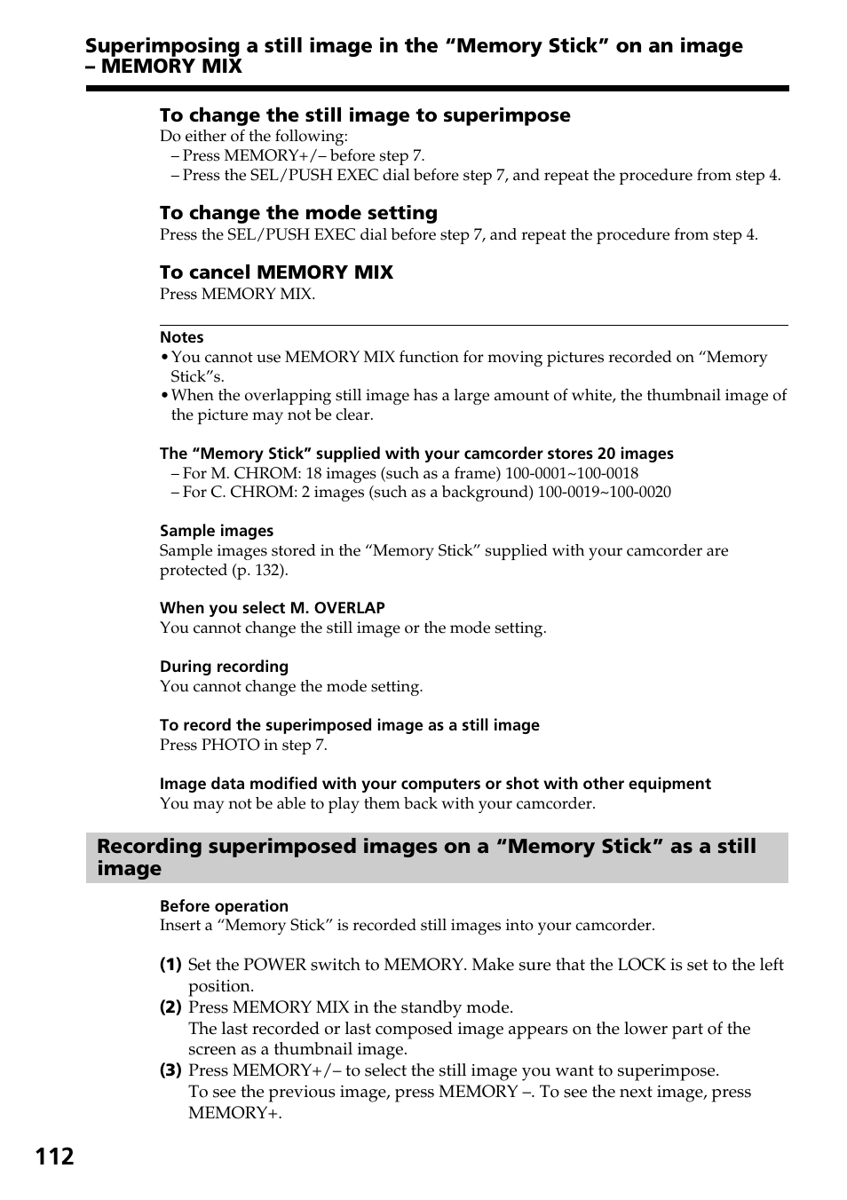 Sony TRV828 User Manual | Page 112 / 168