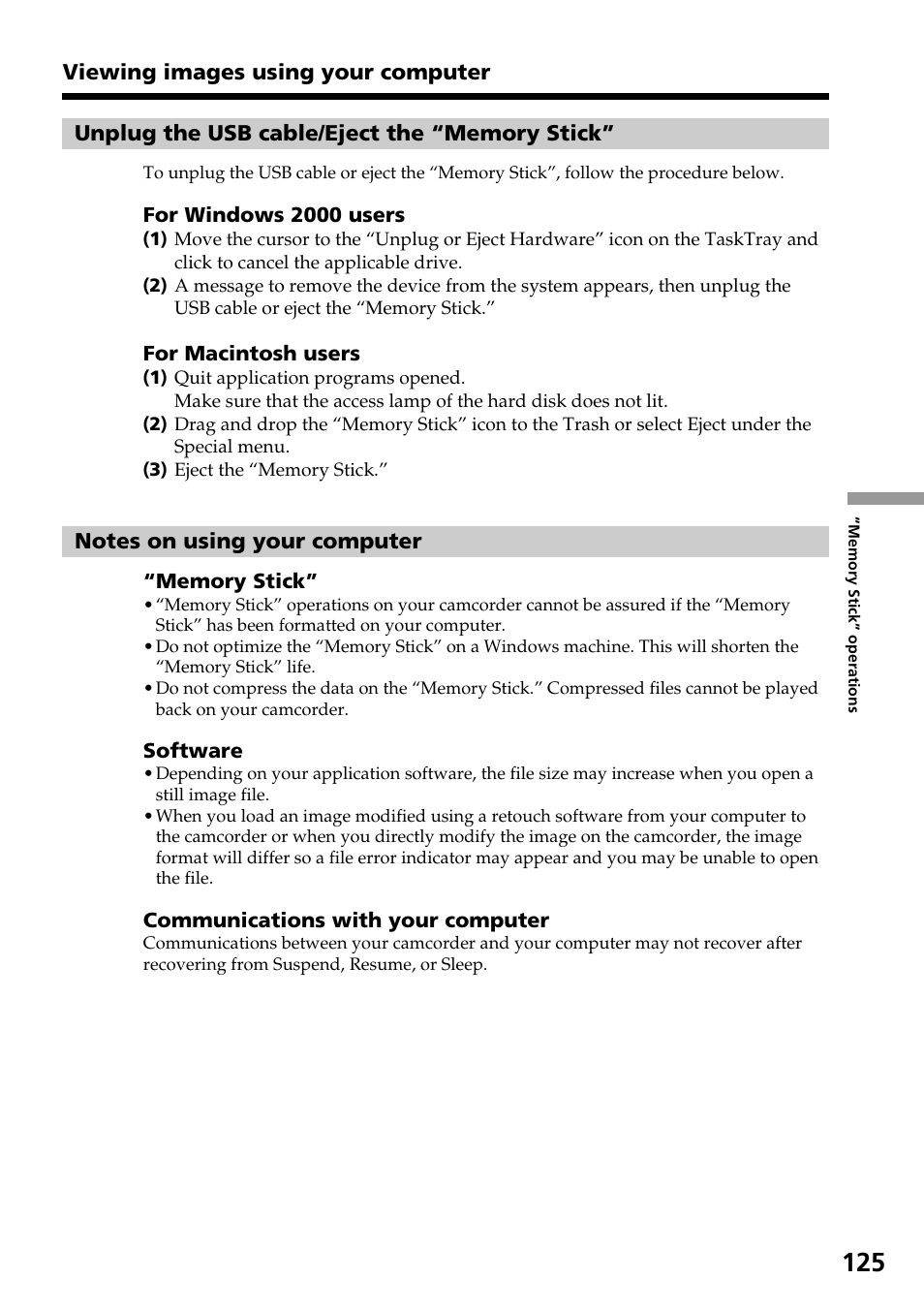 Sony TRV828 User Manual | Page 125 / 168