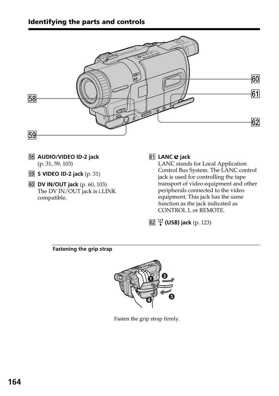 Tk ya ys y; tl | Sony TRV828 User Manual | Page 164 / 168