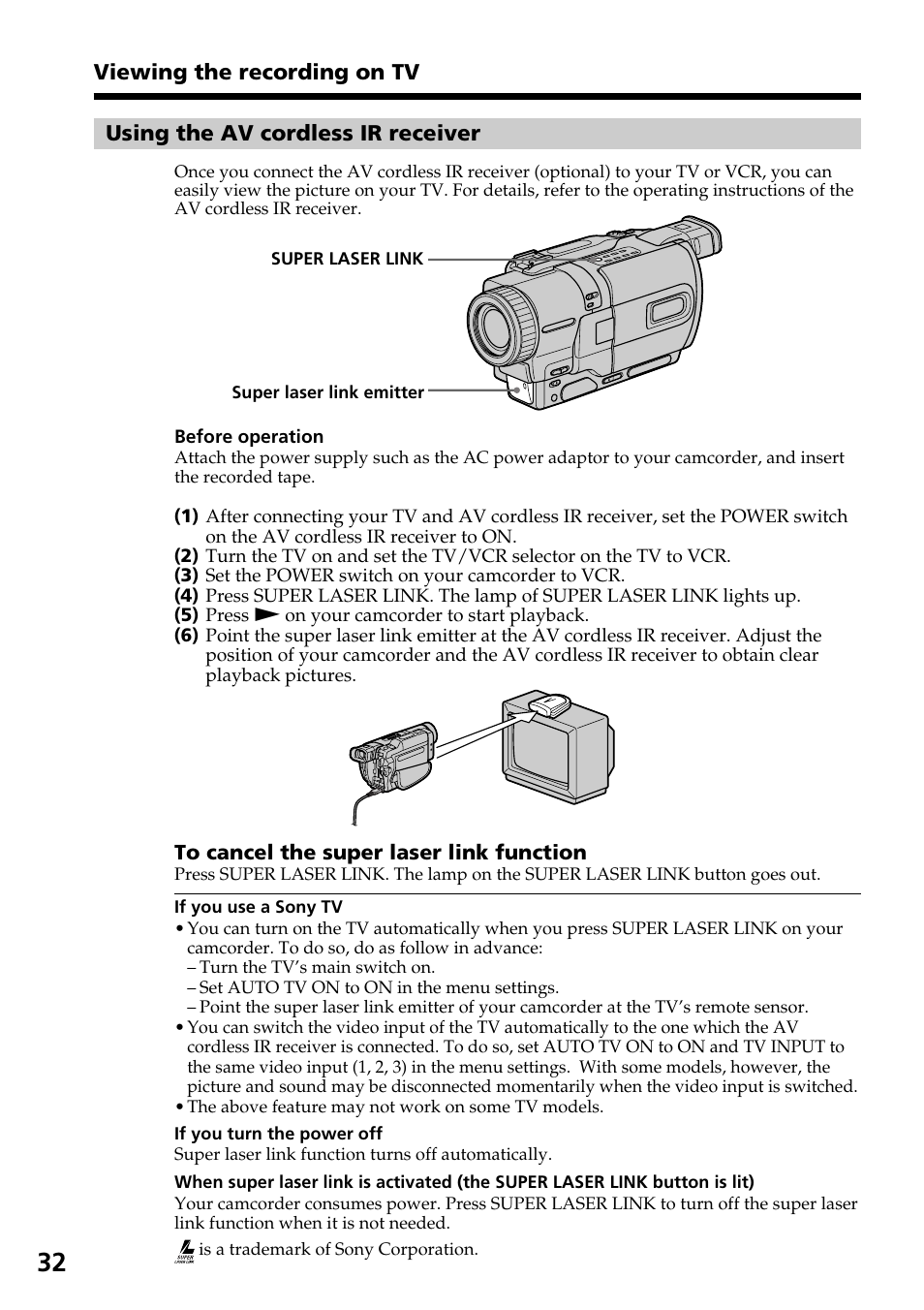 Sony TRV828 User Manual | Page 32 / 168