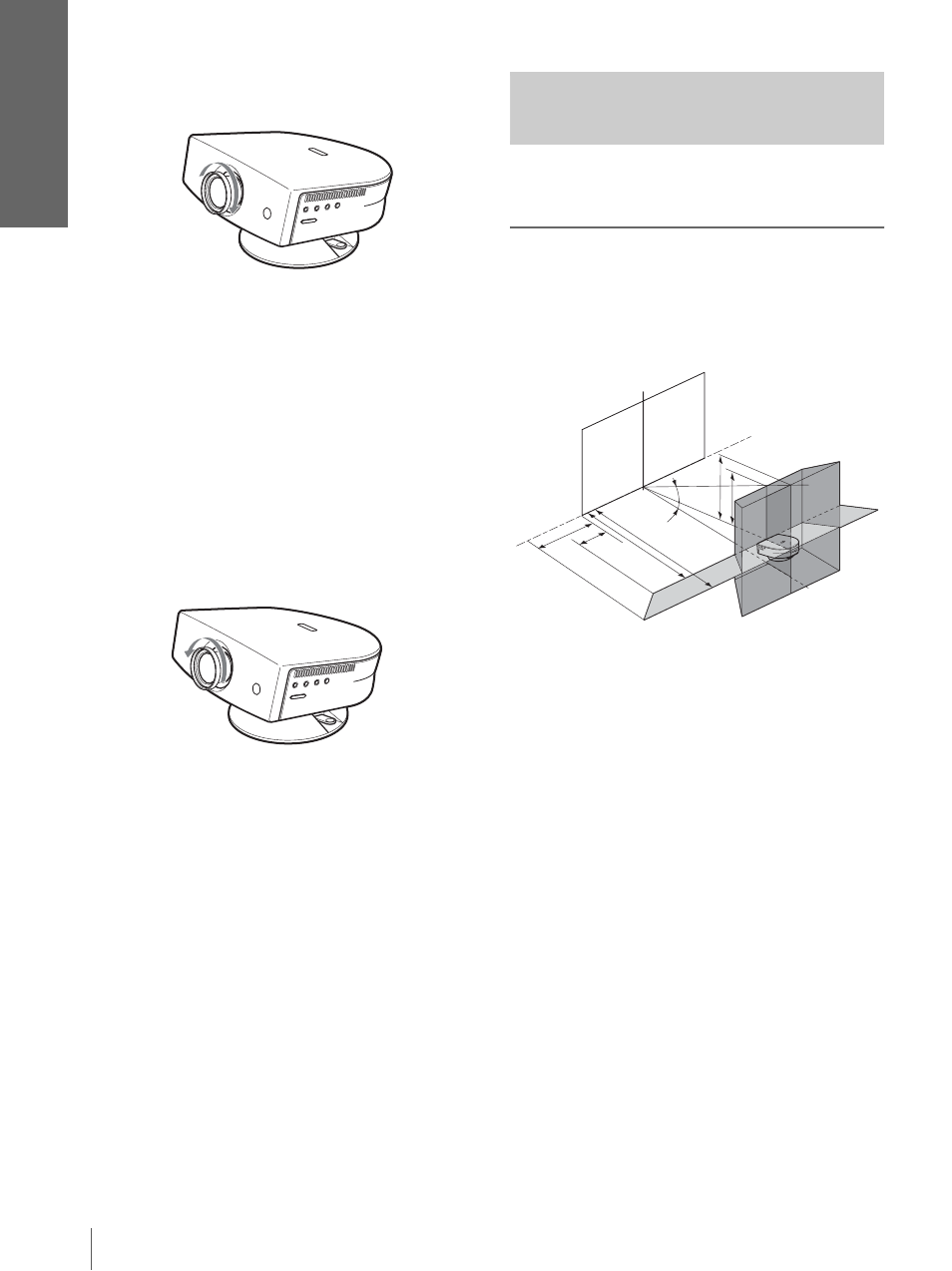 Installation du projecteur et d’un écran, Racc o rdem e n ts e t pr épara tif s | Sony Cineza VPL-HS2 User Manual | Page 50 / 132