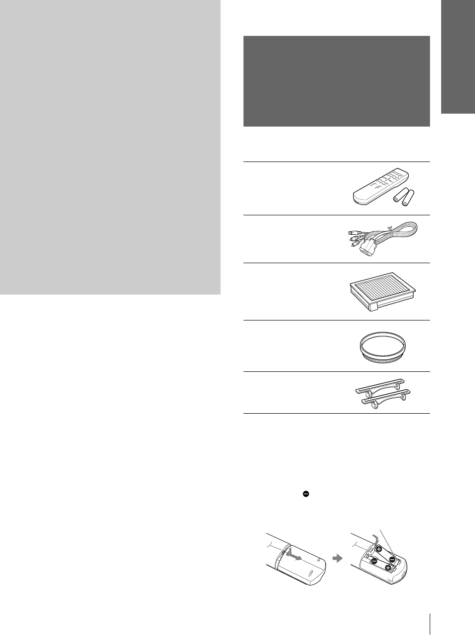 Conexión y preparación, Desembalaje | Sony Cineza VPL-HS2 User Manual | Page 91 / 132