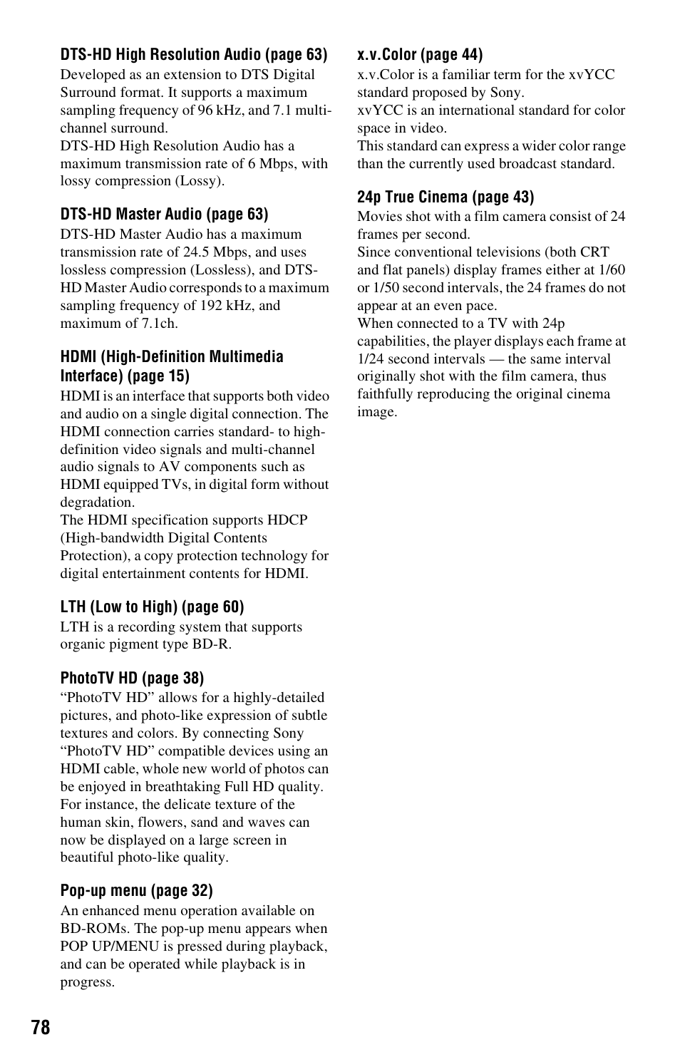 Sony BDPS360 User Manual | Page 78 / 79