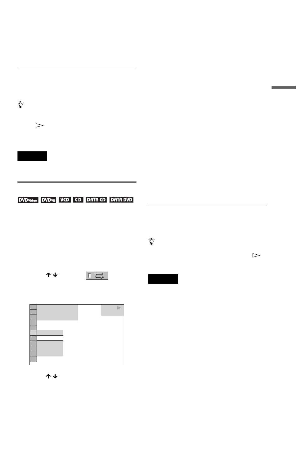 Playing repeatedly (repeat play) | Sony DVP-NS37 User Manual | Page 29 / 76