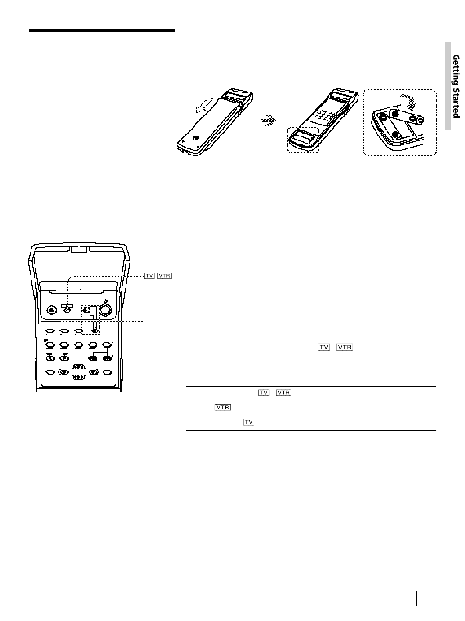 Step 2: setting up the remote commander, Inserting the batteries, Setting the command mode switch | Using the remote commander | Sony DHR-1000 User Manual | Page 9 / 112