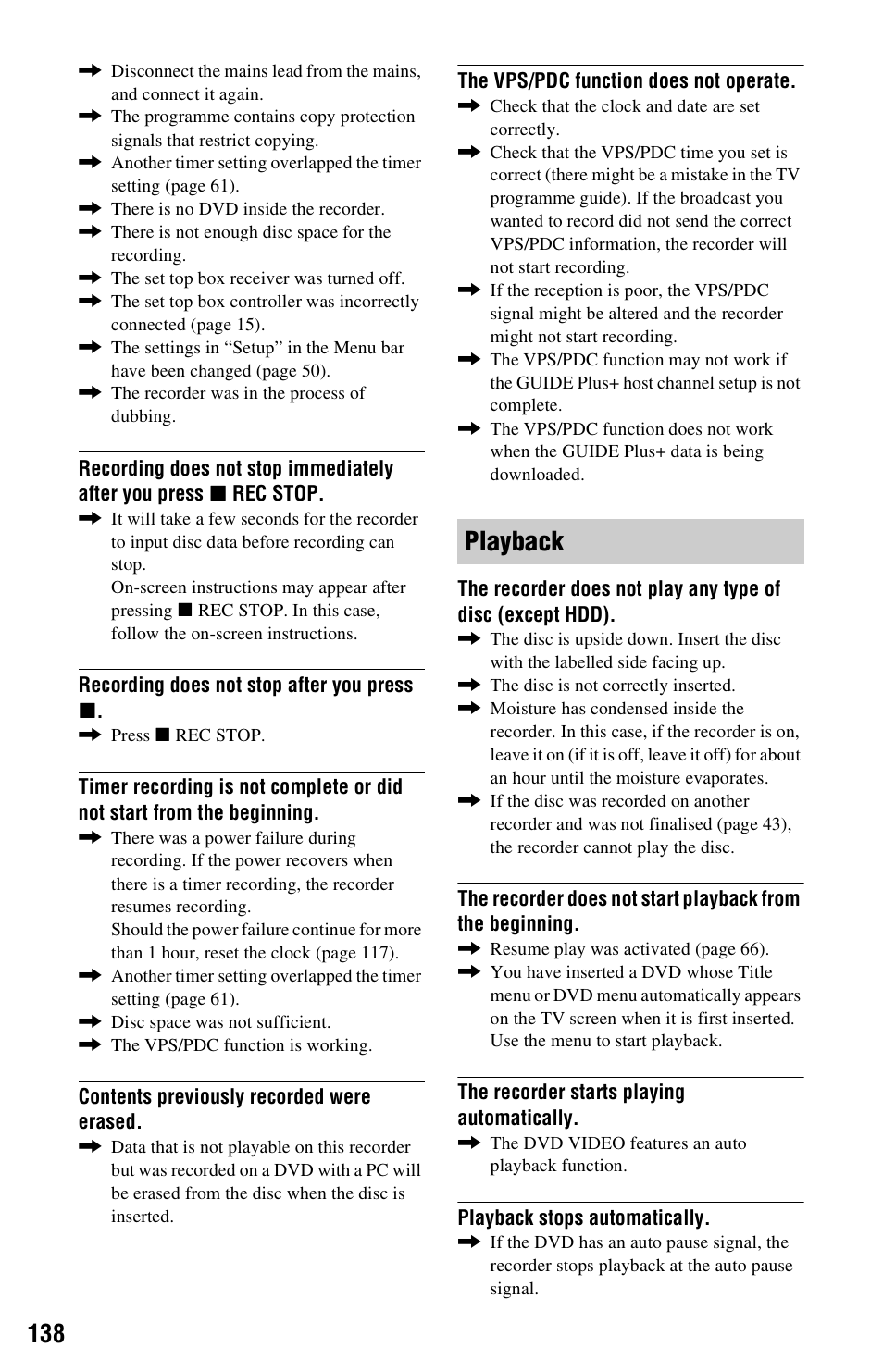 Playback | Sony AT107 User Manual | Page 138 / 160