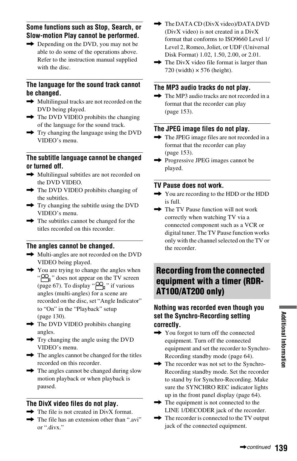 Sony AT107 User Manual | Page 139 / 160