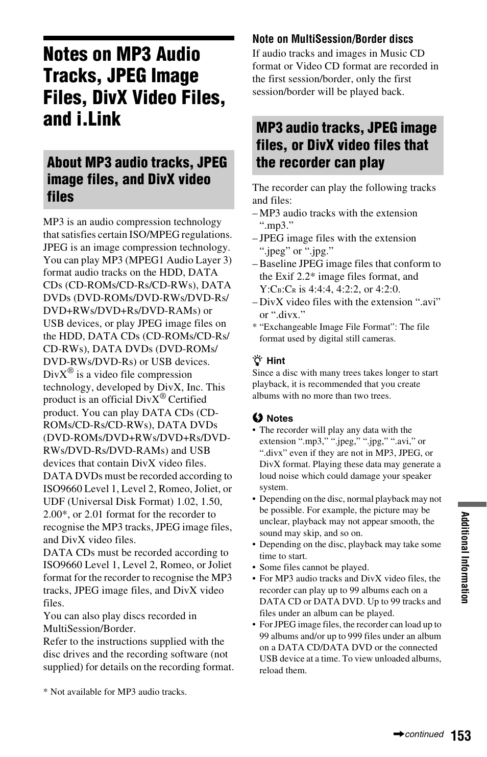 I.link | Sony AT107 User Manual | Page 153 / 160