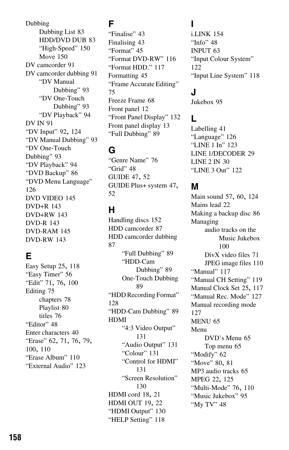 Sony AT107 User Manual | Page 158 / 160
