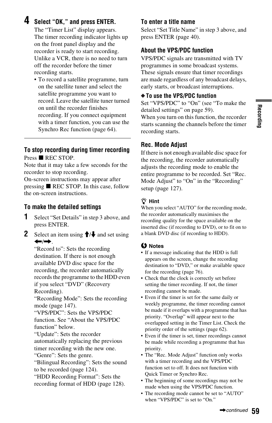 Sony AT107 User Manual | Page 59 / 160