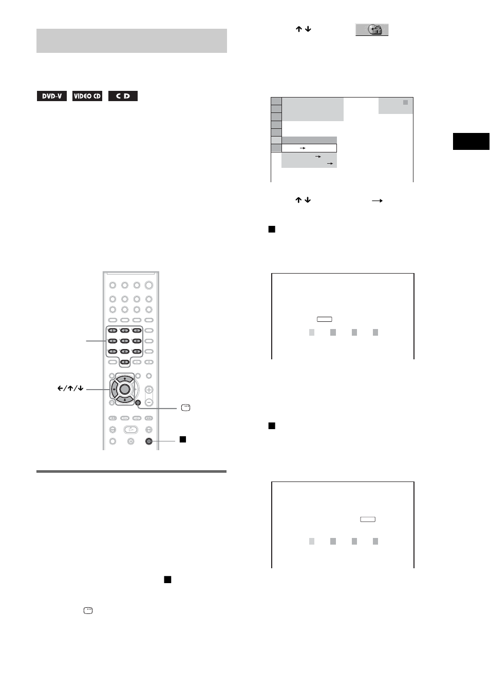 Locking discs, Custom parental control, parental control) | Sony DAV-DX170 User Manual | Page 59 / 96