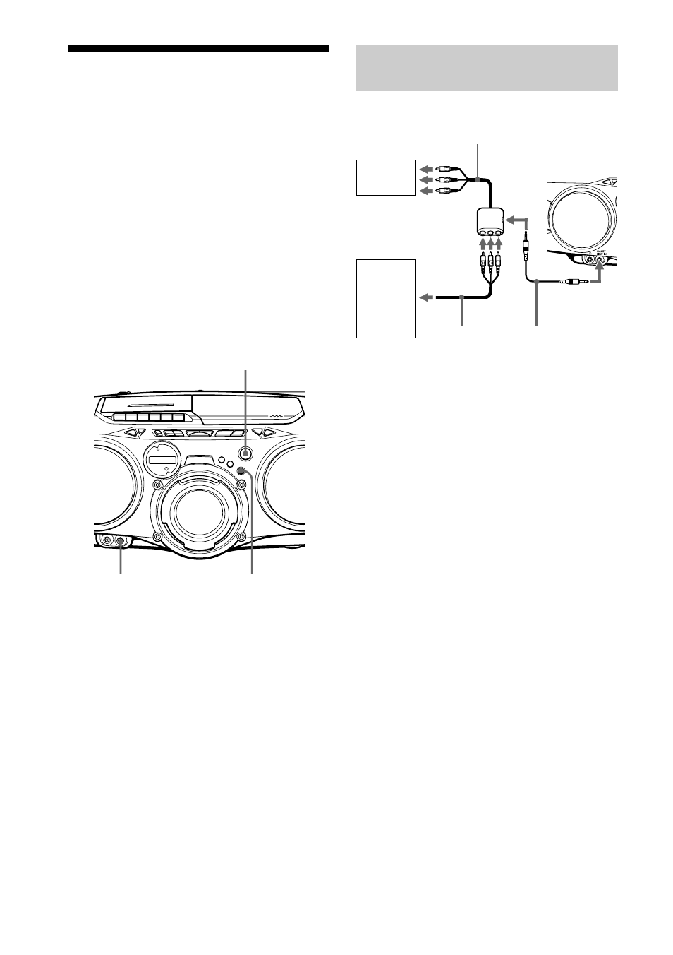 Conexión de una consola de juegos u otros, Componentes opcionales, Conexión de una consola de juegos | Sony CFD-G70 User Manual | Page 52 / 60