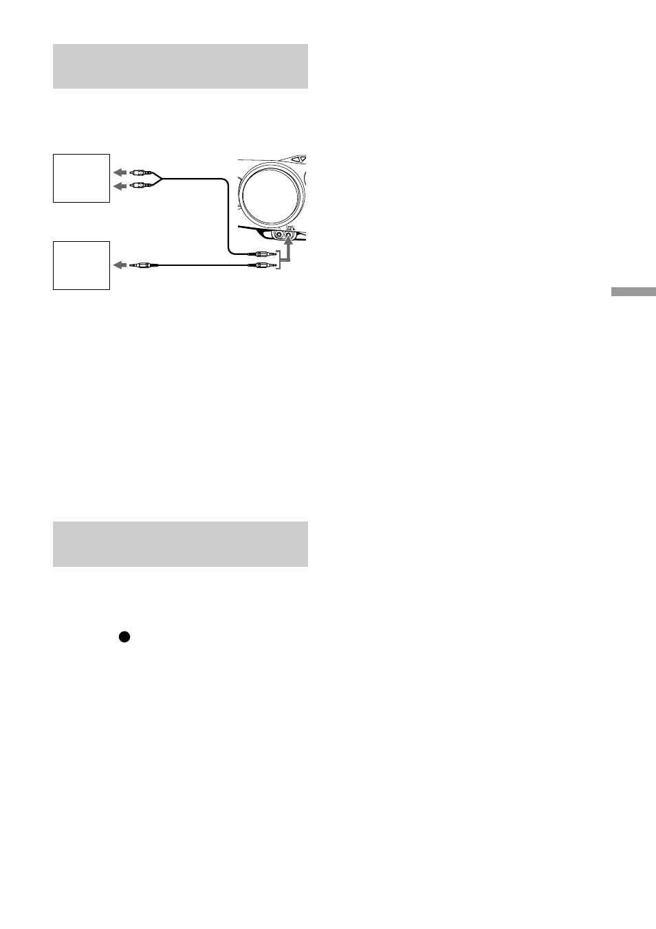 Conexión de un tv o una videograbadora, Grabación del sonido de los componentes conectados | Sony CFD-G70 User Manual | Page 53 / 60