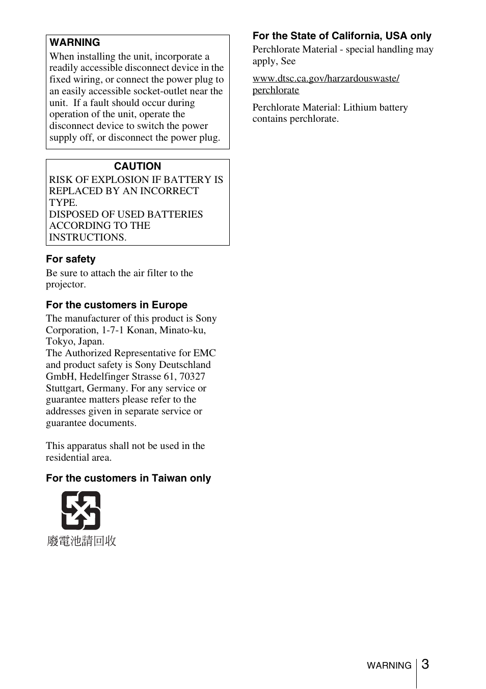 Sony FX52L User Manual | Page 3 / 57