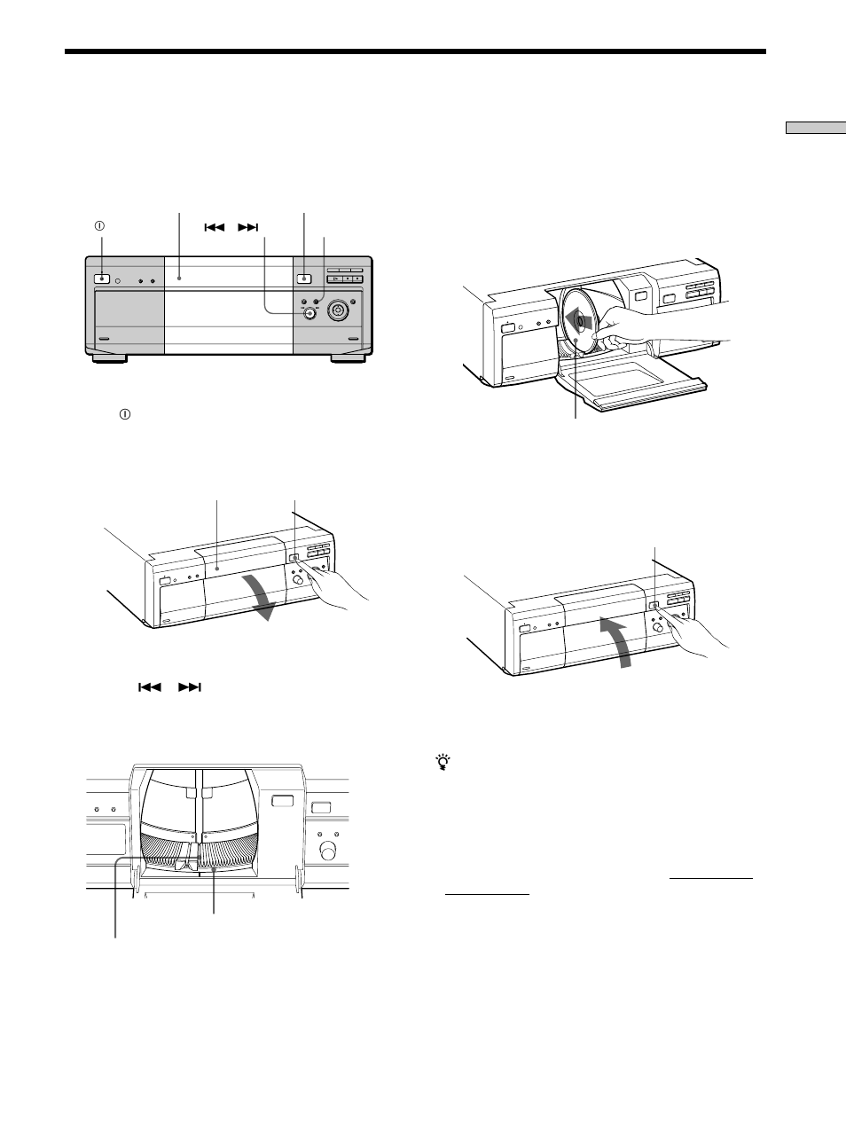 Inserting discs | Sony DVP-CX860 User Manual | Page 19 / 96