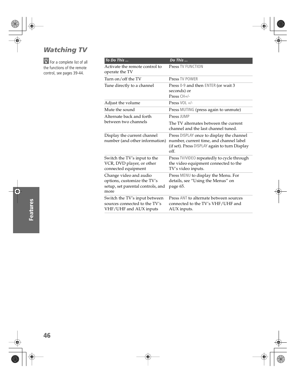 Watching tv | Sony KV-30HS510 User Manual | Page 47 / 94