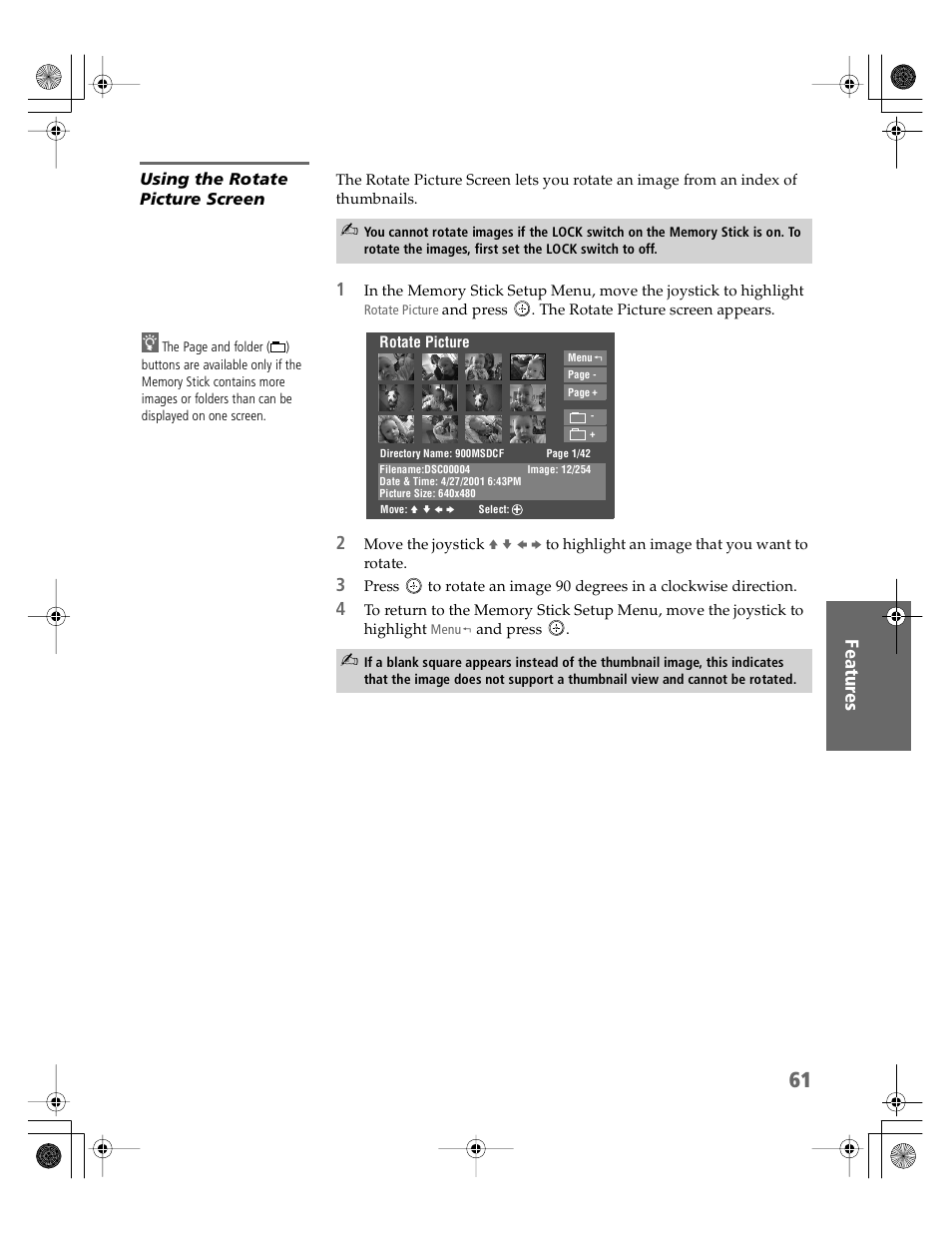 Using the rotate picture screen | Sony KV-30HS510 User Manual | Page 62 / 94