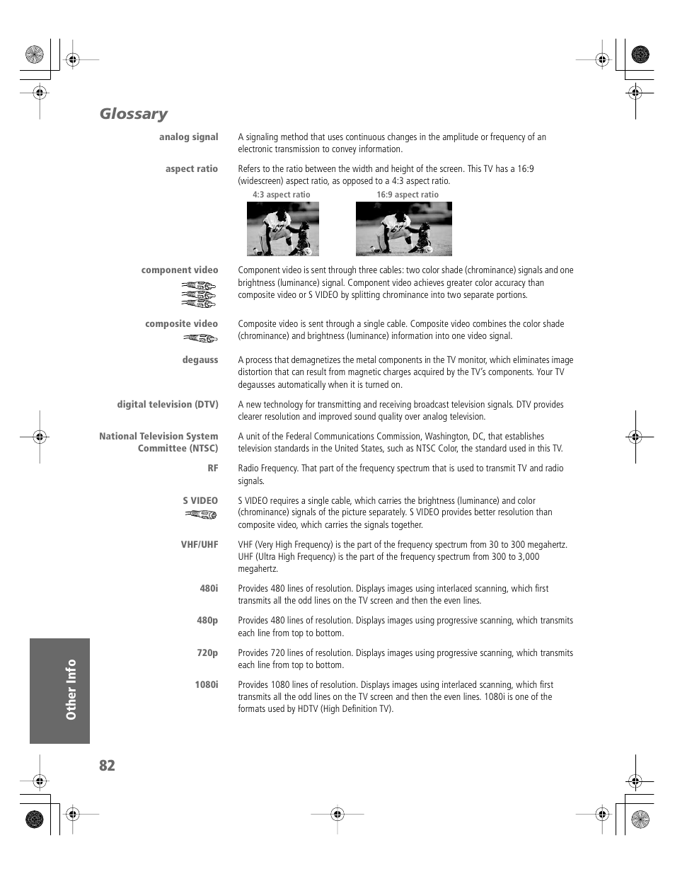 Glossary | Sony KV-30HS510 User Manual | Page 83 / 94