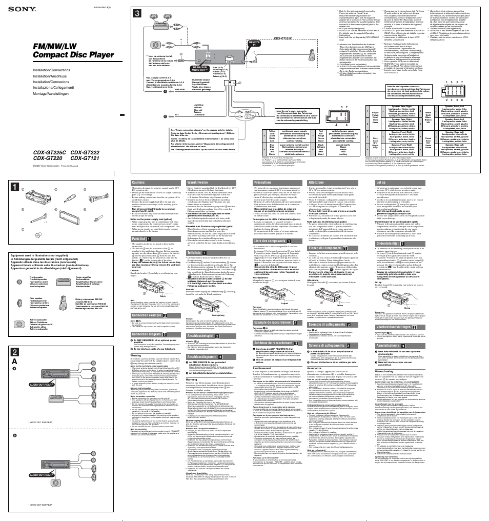 Sony CDX-GT222 User Manual | 2 pages