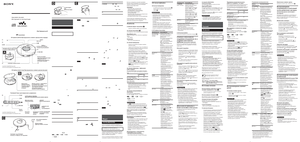 Sony D-EJ250 User Manual | 2 pages