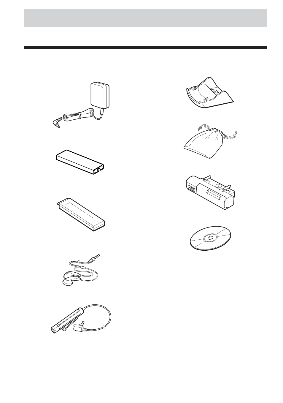 Getting started, Checking the supplied accessories | Sony D-NE900LS User Manual | Page 10 / 128