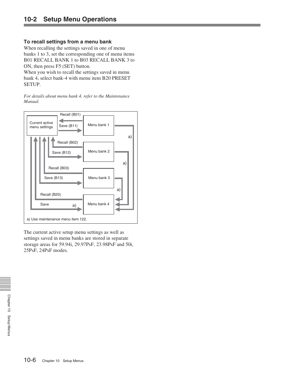 2 setup menu operations | Sony HDW-S2000 User Manual | Page 114 / 158